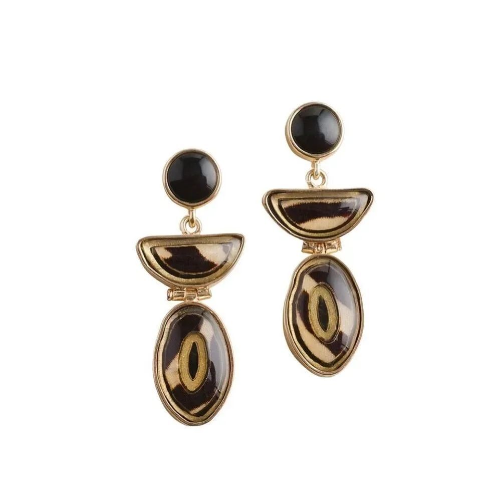 Chico’s tiger-print Jovie chandelier earrings